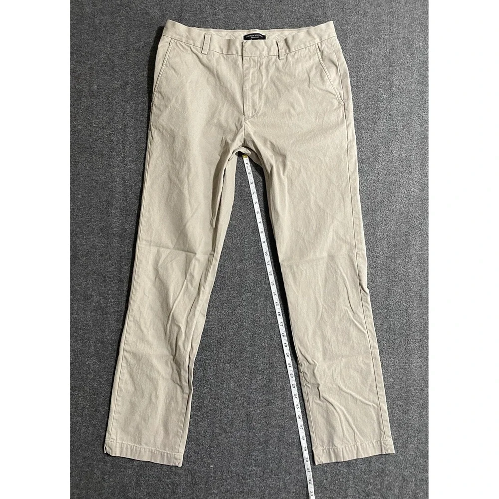 Banana Republic Aiden Chino Mens Pants Beige Casual 33x34 Straight Leg
